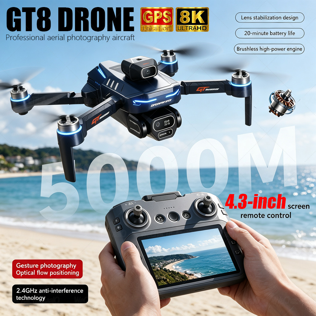 طائرة بدون طيار GT8 HD الجديدة - مراجعة Drone Lidar وسعره